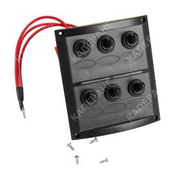 Панель бортового питания 6 переключателей, предохранители (10064-BK)